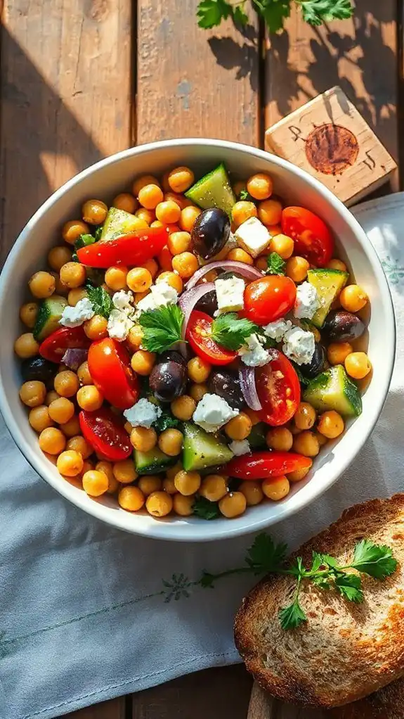 chickpea salad with mediterranean flavors