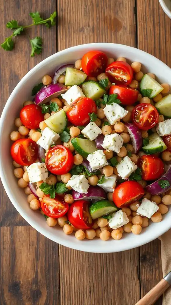 chickpea salad with mediterranean flavors