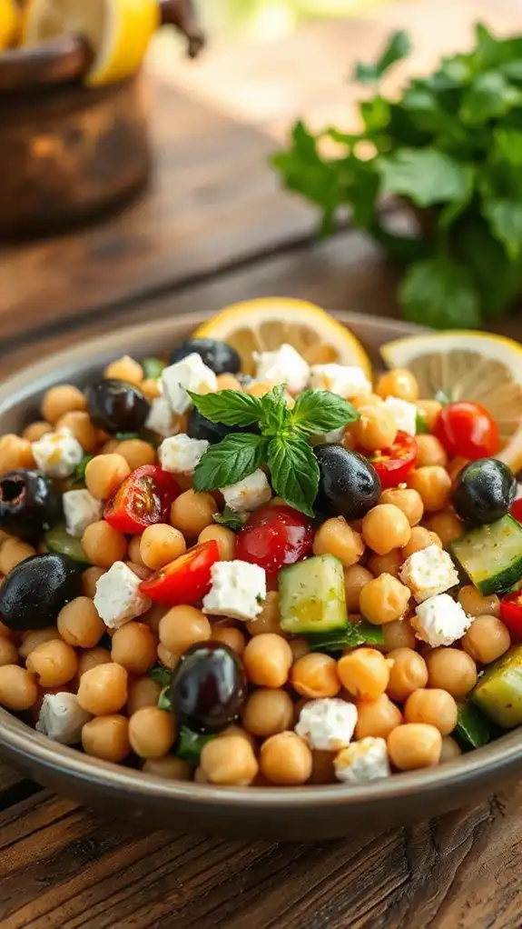 chickpea salad with mediterranean flavors