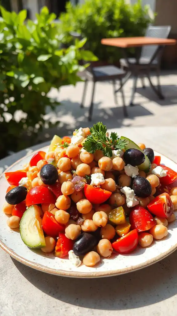 chickpea salad with mediterranean flavors
