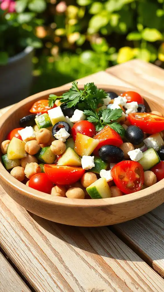 chickpea salad with mediterranean flavors