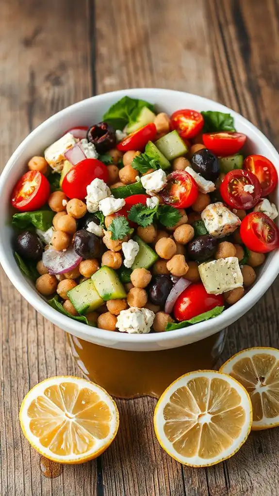 chickpea salad with mediterranean flavors