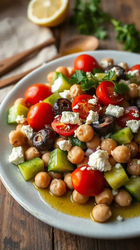chickpea salad with mediterranean flavors