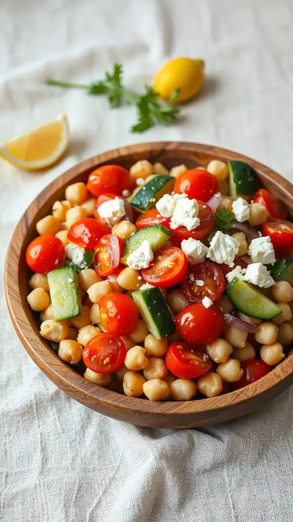 chickpea salad with mediterranean flavors