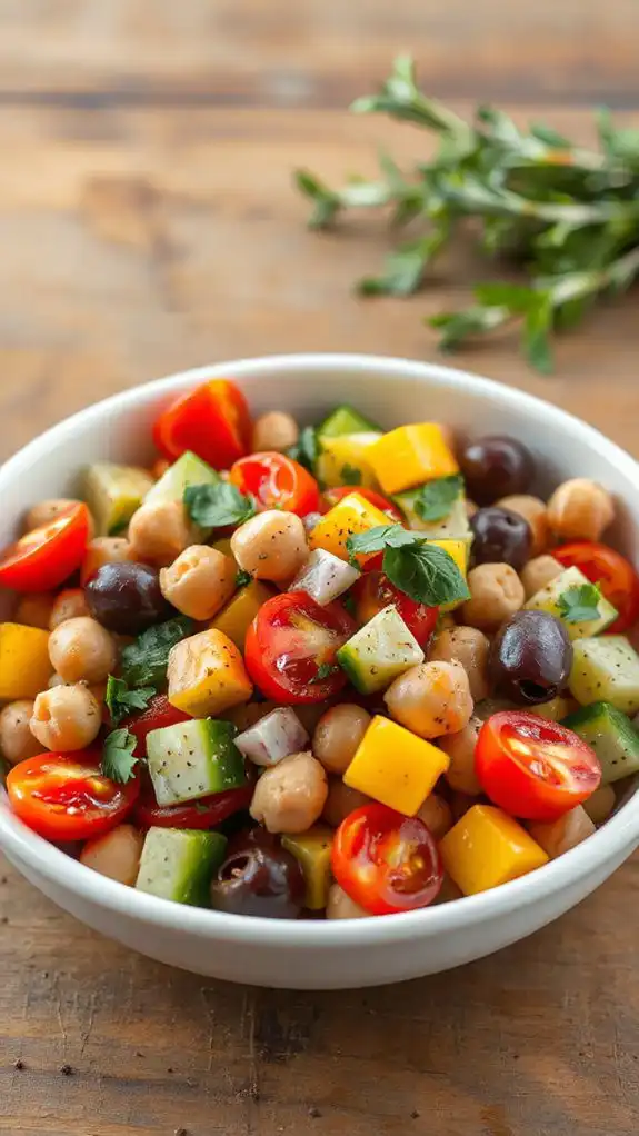 chickpea salad with mediterranean flavors