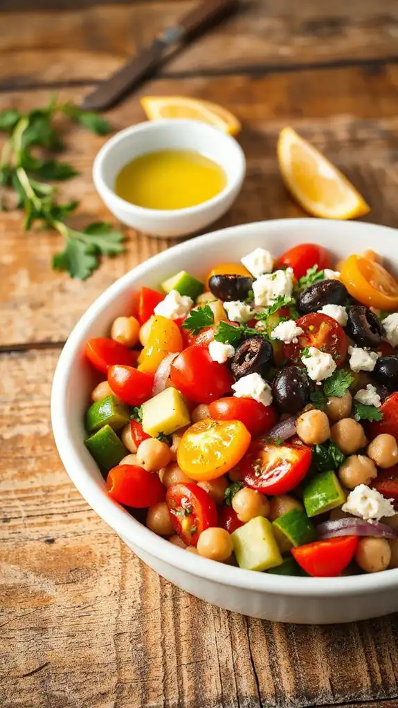 chickpea salad with mediterranean flavors