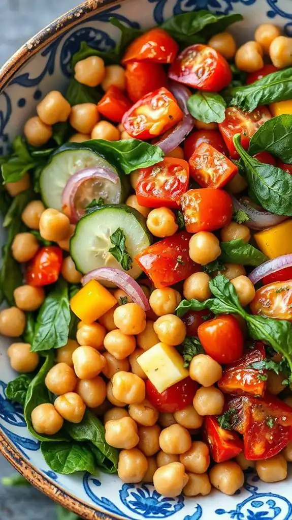 chickpea salad with mediterranean flavors