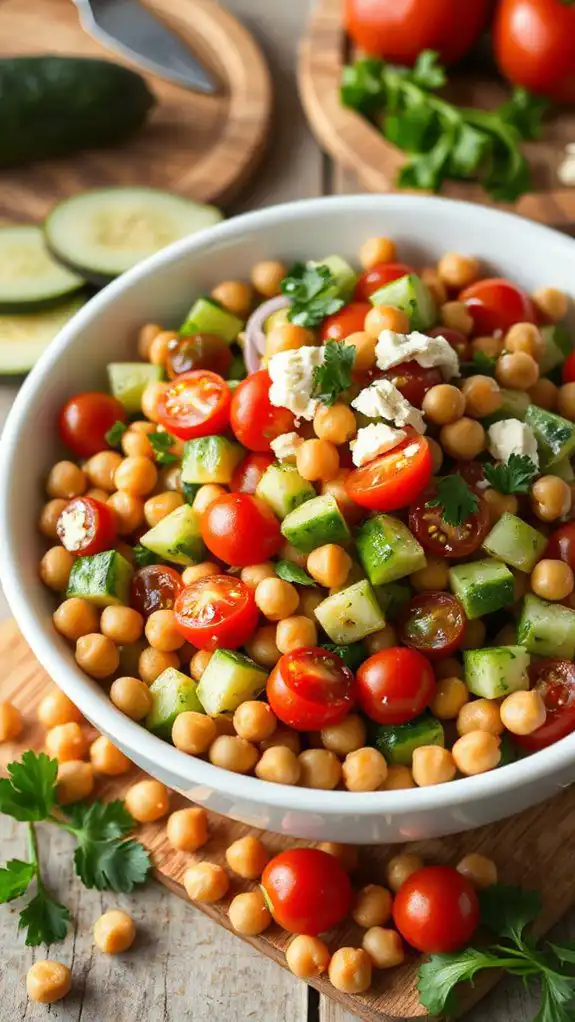 chickpea salad with mediterranean flavors
