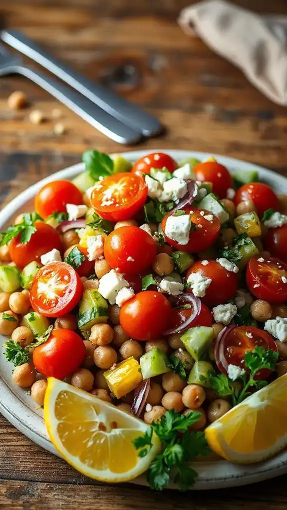 chickpea salad with mediterranean flavors