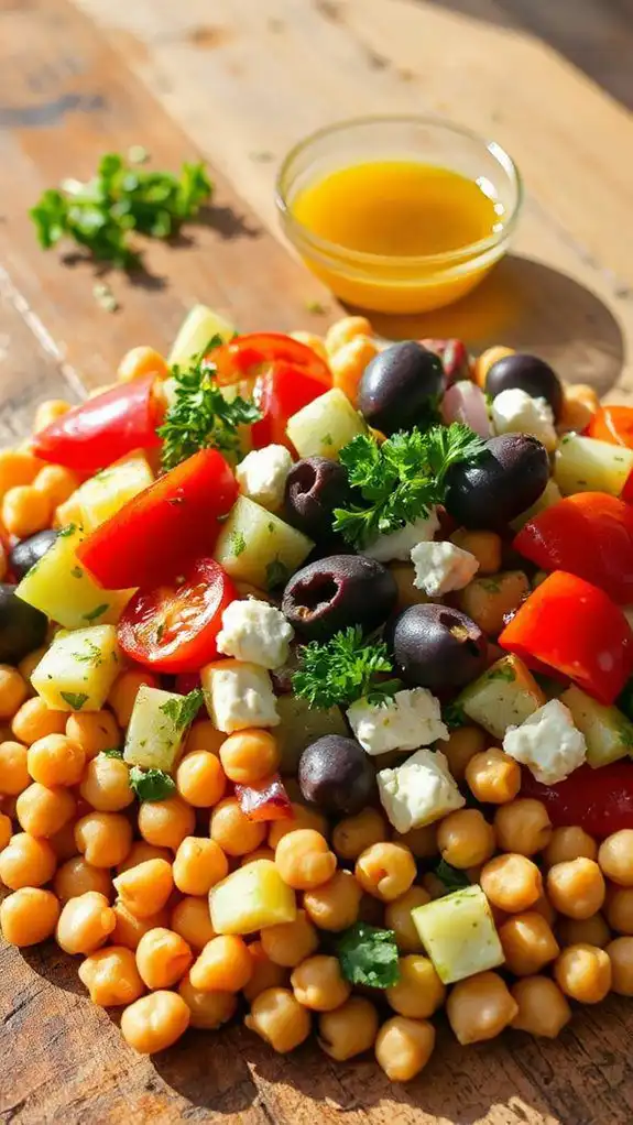 chickpea salad with mediterranean flavors