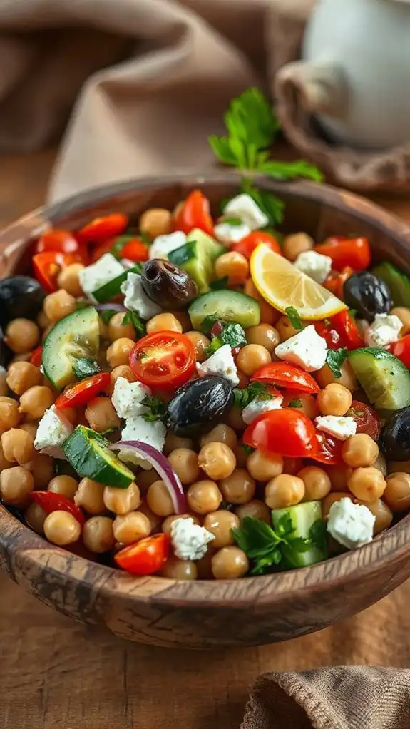 chickpea salad with mediterranean flavors