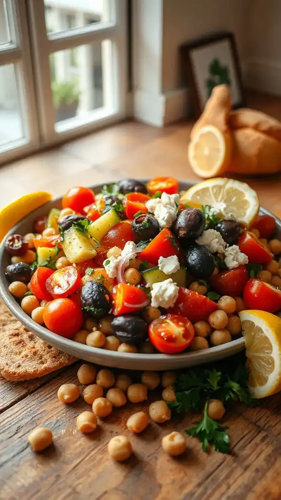 chickpea salad with mediterranean flavors