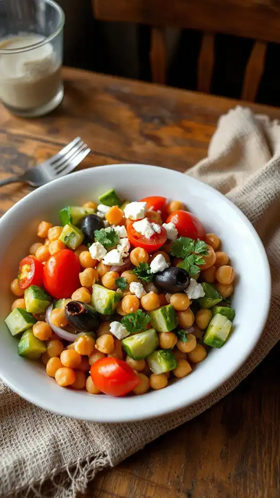 chickpea salad with mediterranean flavors