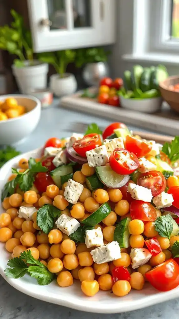 chickpea salad with mediterranean flavors