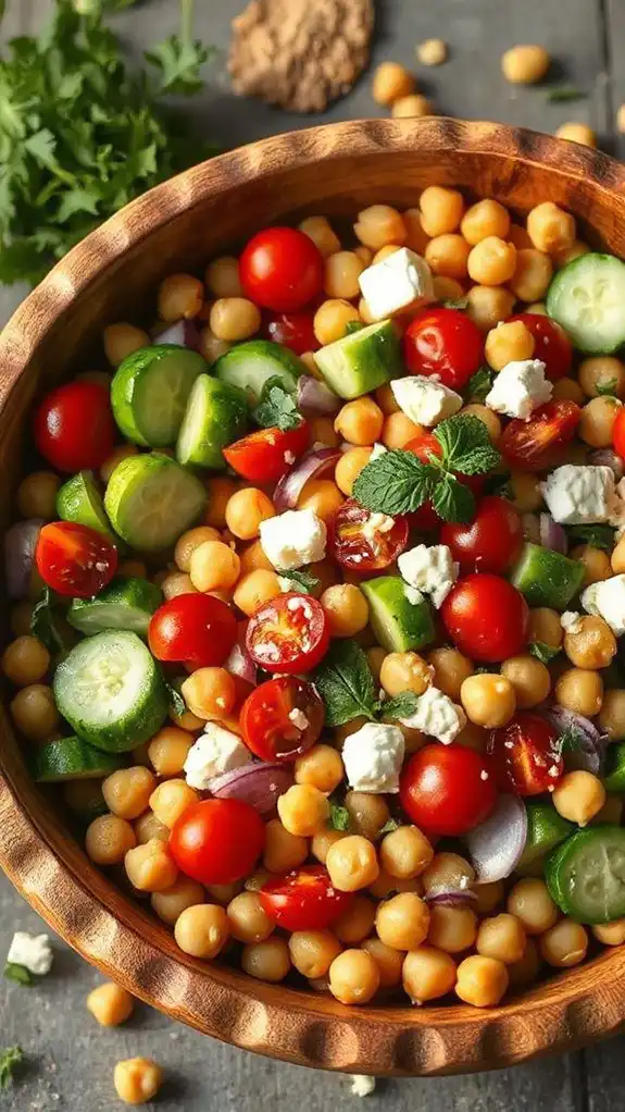 chickpea salad with mediterranean flavors