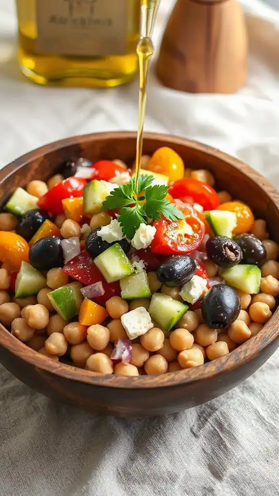 chickpea salad with mediterranean ingredients