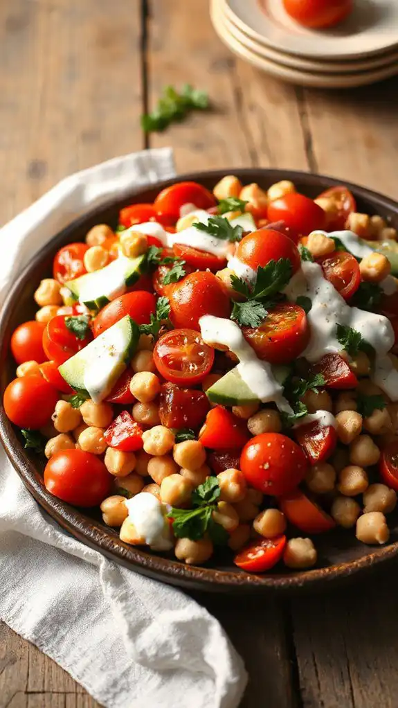 chickpea salad with yogurt chickpea salad with yogurt