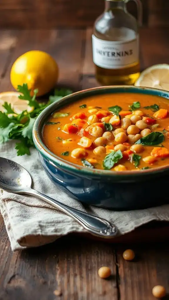 chickpea soup with mediterranean flavors