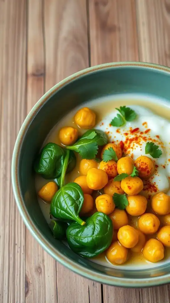 chickpea spinach coconut curry