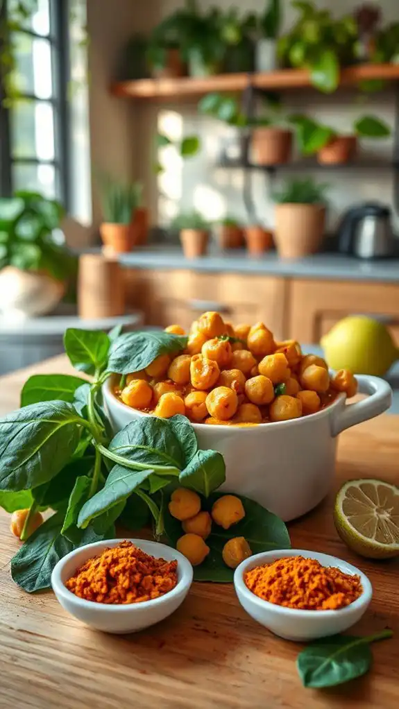 chickpea spinach curry recipe
