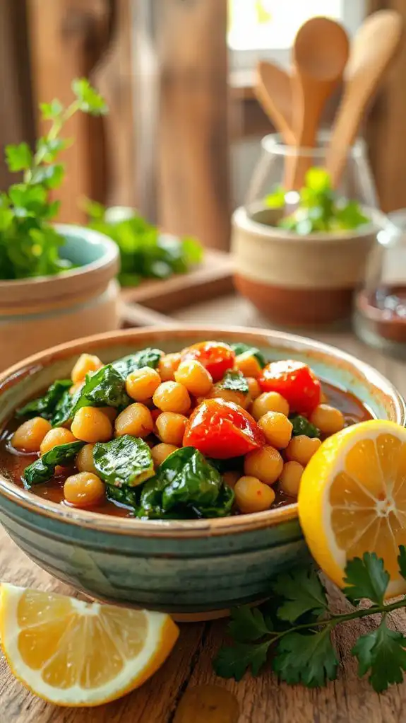 chickpea spinach hearty stew