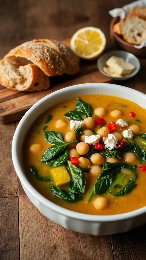 chickpea spinach soup recipe