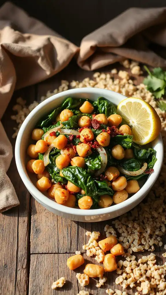 chickpea spinach stir fry recipe