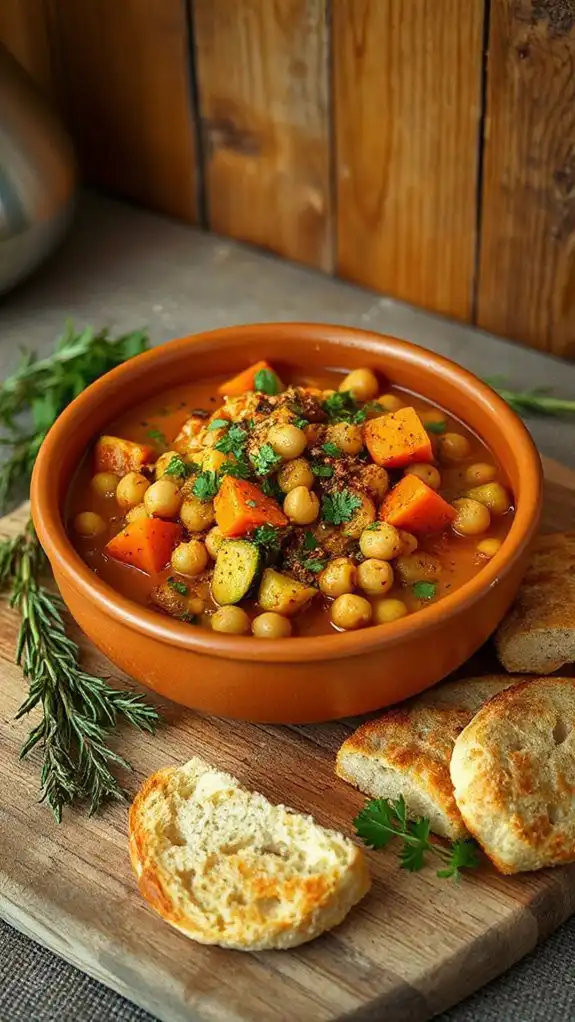 chickpea stew with mediterranean flavors