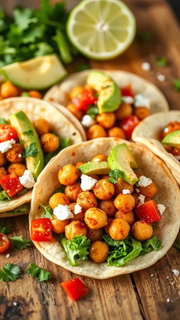 chickpea stuffed spicy taco