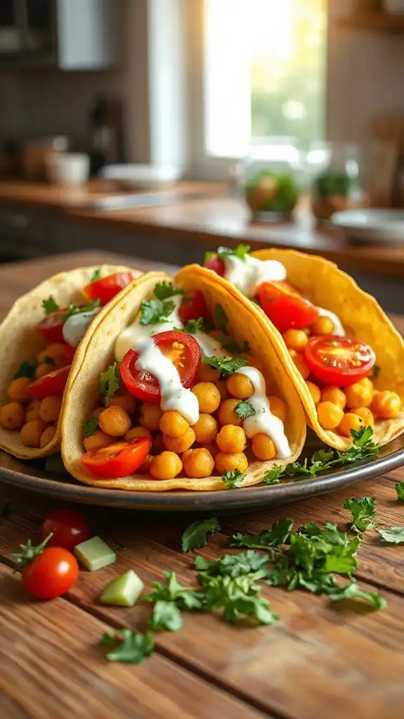 chickpea tacos with tzatziki chickpea tacos with tzatziki