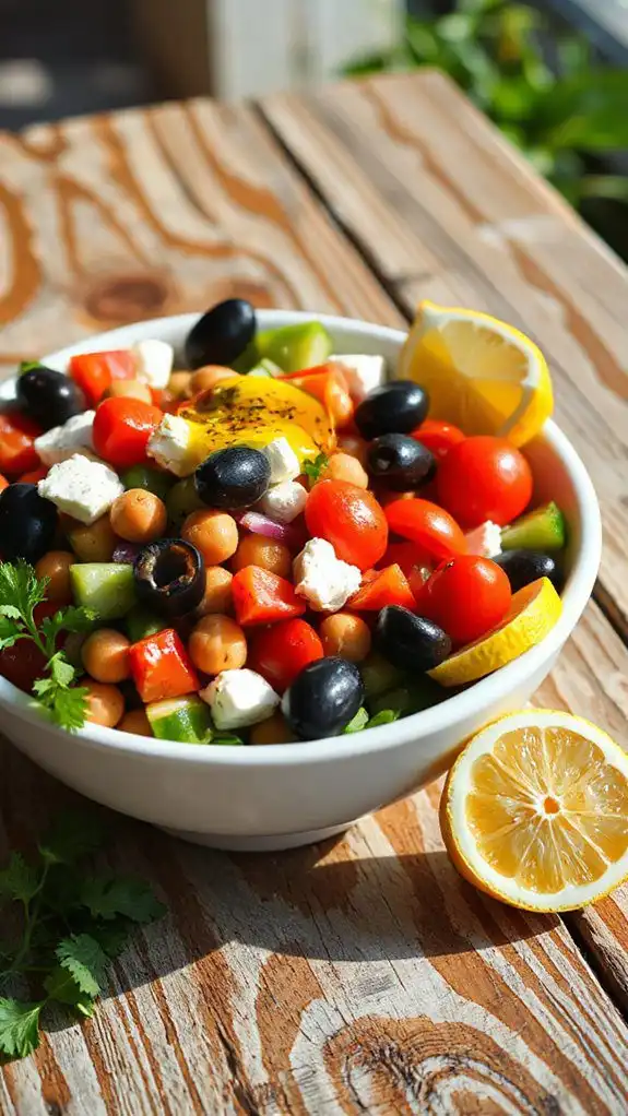 chickpeas feta mediterranean flavors