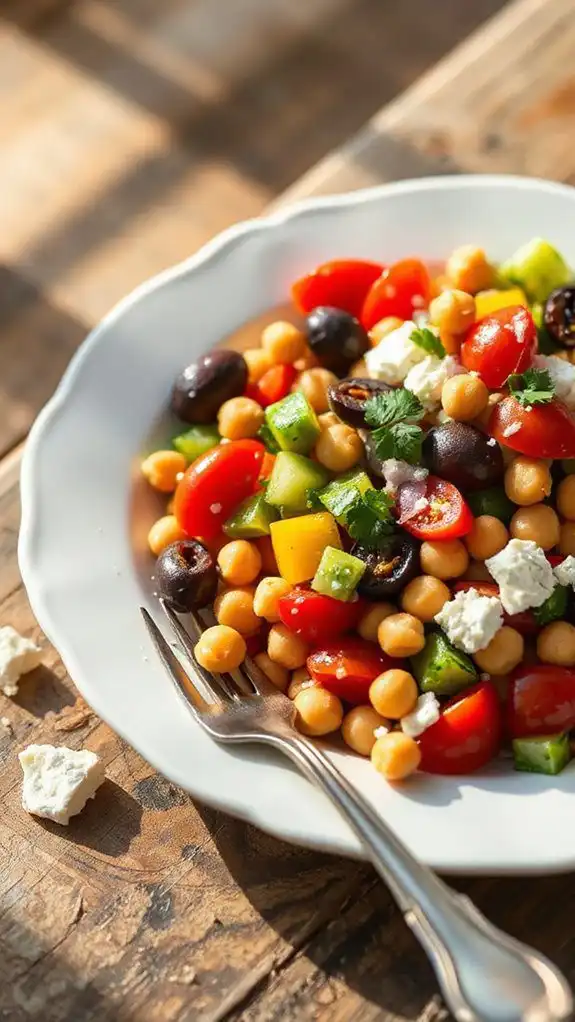 chickpeas in mediterranean salad