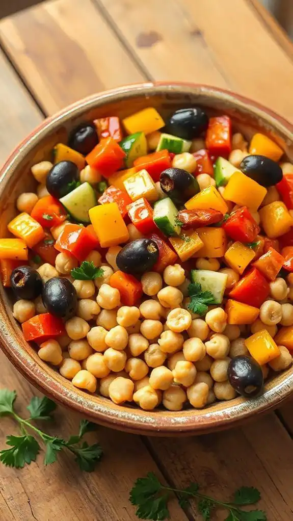 chickpeas mediterranean flavors combined