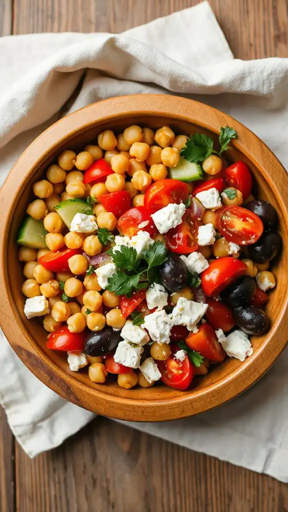 chickpeas mediterranean flavors salad