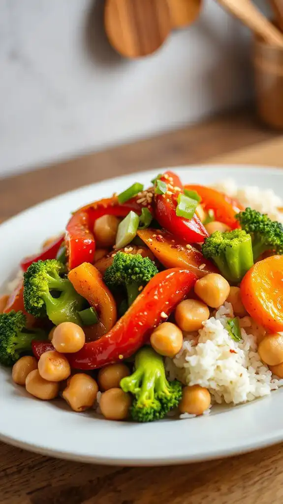 chickpeas saut ed with vegetables
