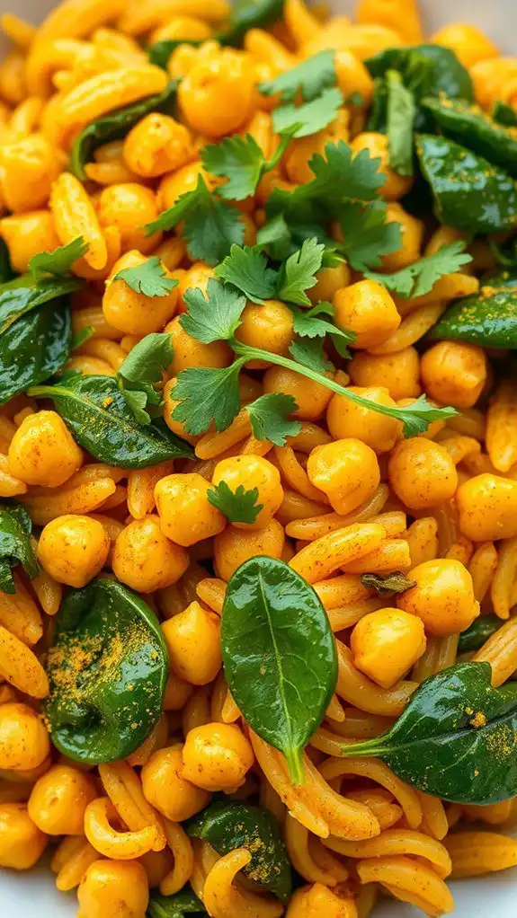 chickpeas spinach curried orzo chickpeas spinach curried orzo