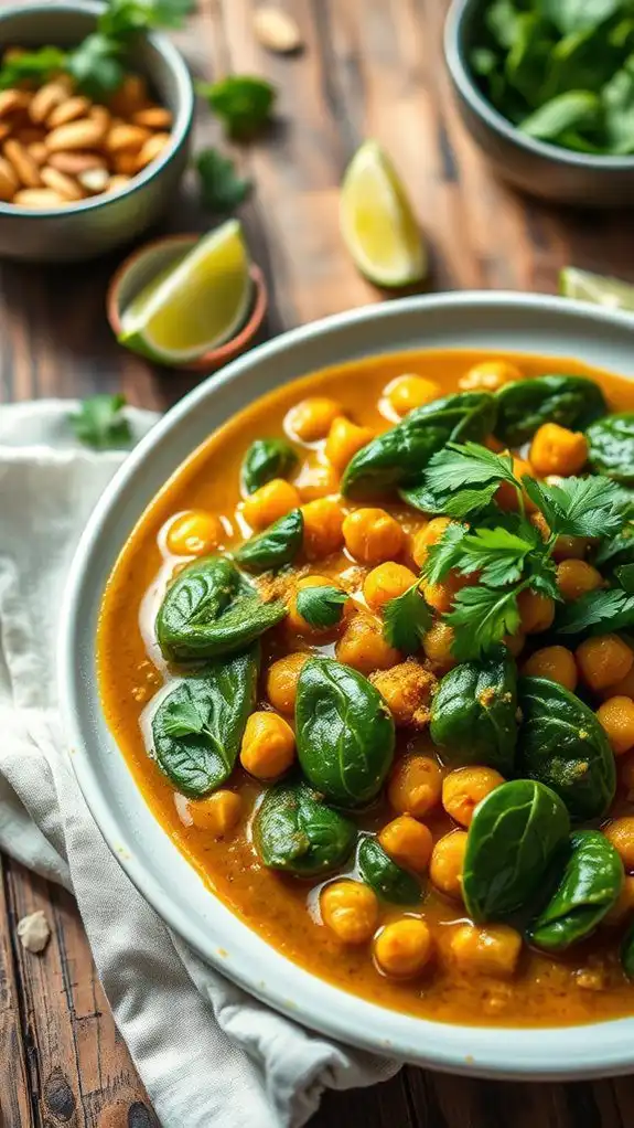 chickpeas with spinach curry