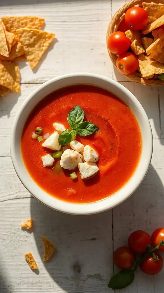 chilled crab gazpacho soup