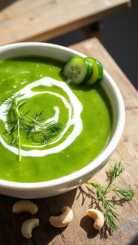 chilled cucumber dill vegan soup