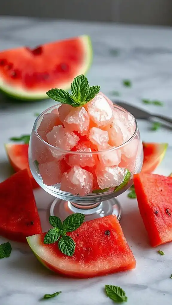 chilled fruity mint dessert