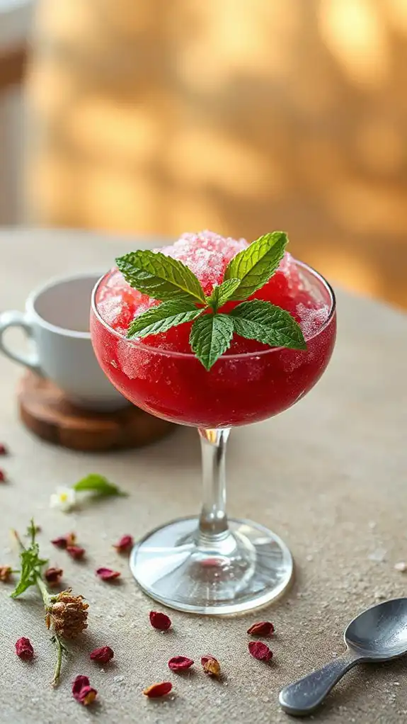 chilled hibiscus chamomile dessert