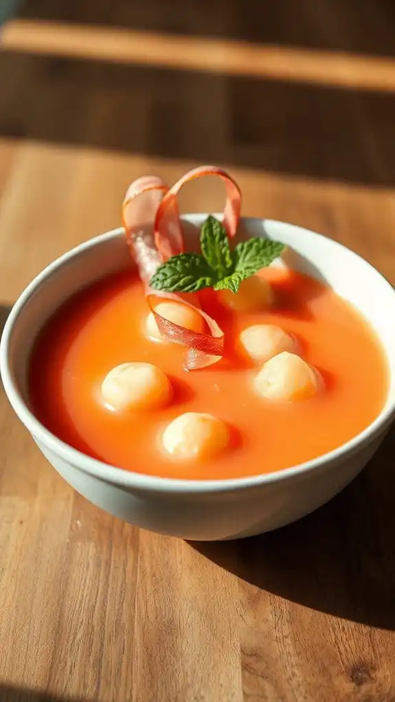 chilled melon prosciutto soup