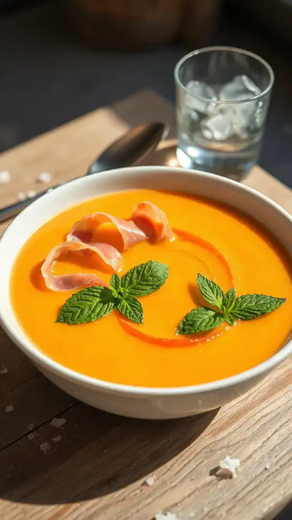 chilled melon prosciutto soup
