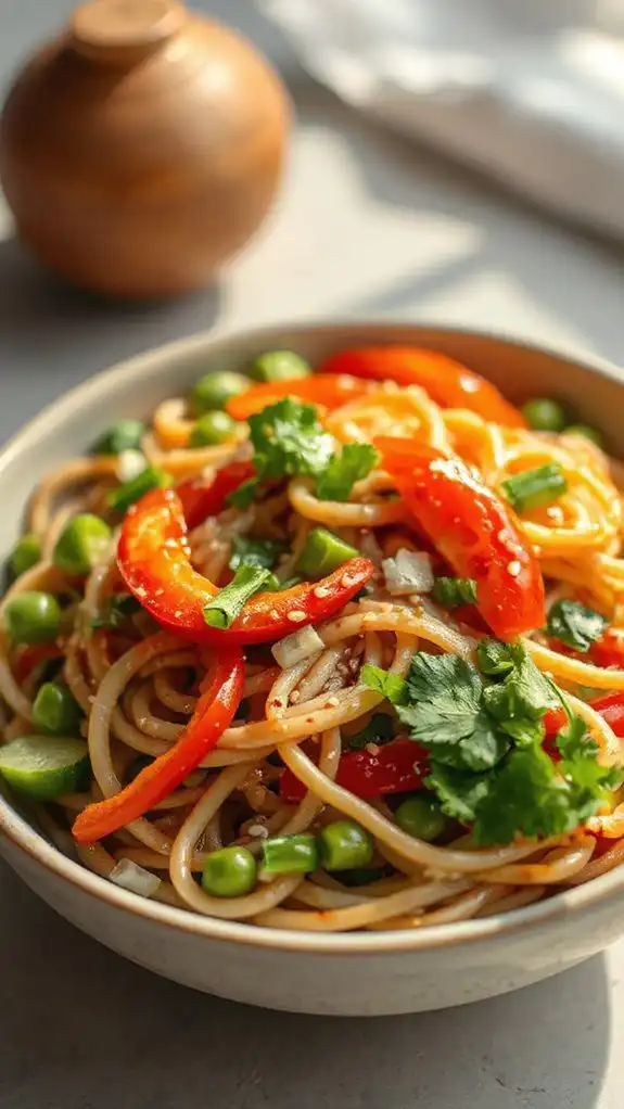 chilled noodle dish salad