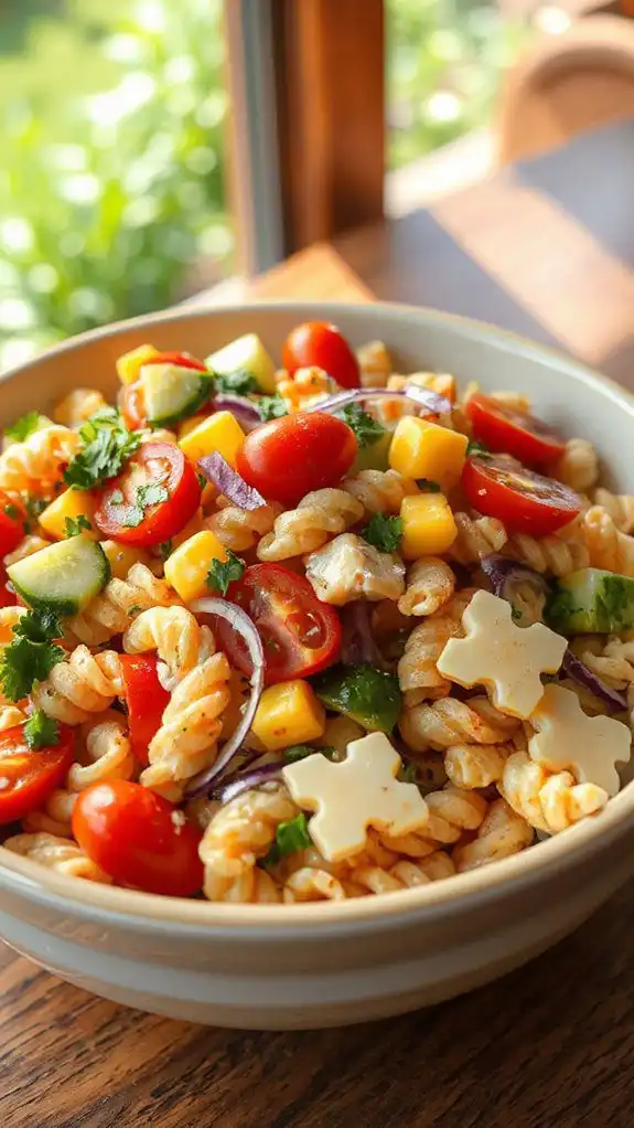 chilled pasta with cheese