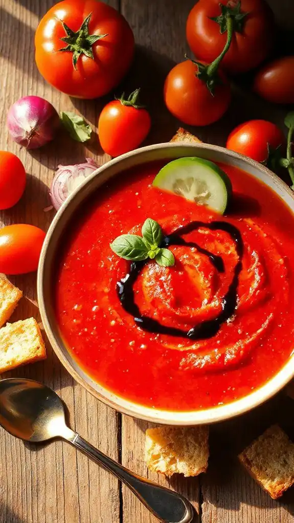 chilled roasted red pepper soup