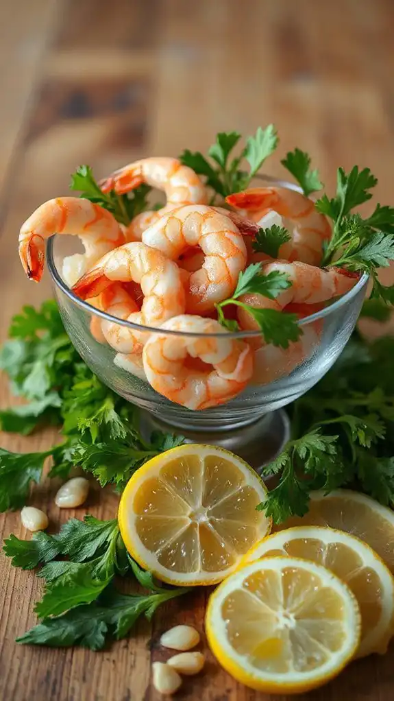 chilled shrimp with cocktail sauce