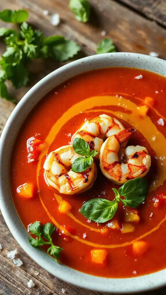 chilled soup served stylishly