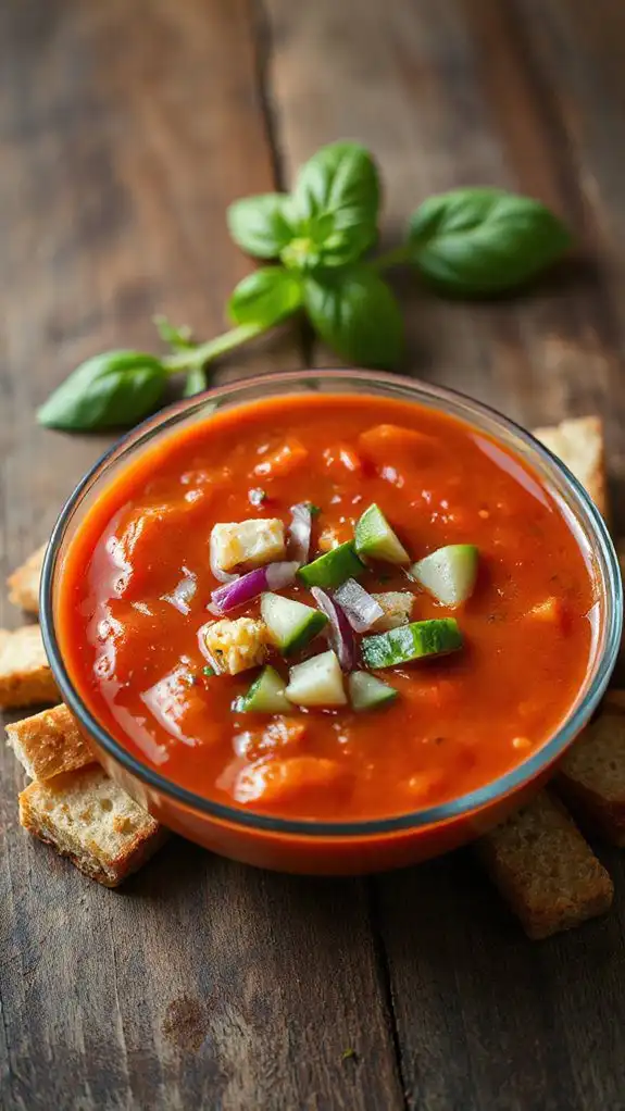 chilled soup with croutons