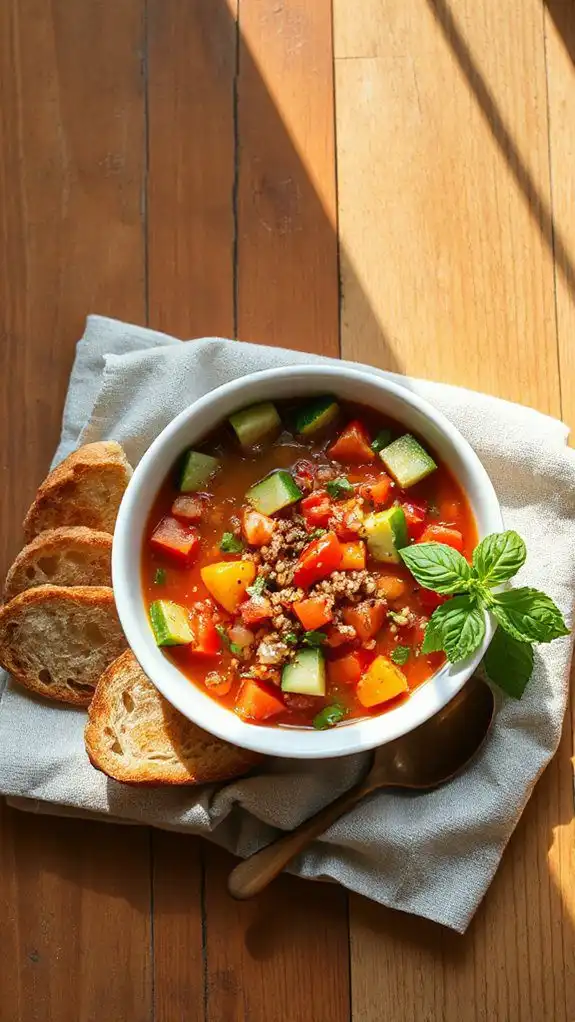 chilled soup with quinoa